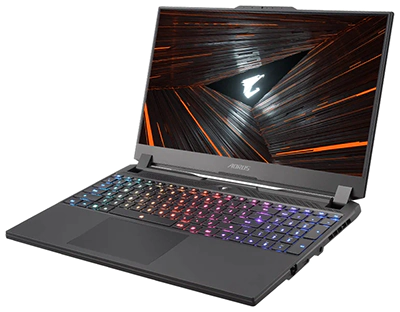 GIGABYTE AORUS 15XE5 слева