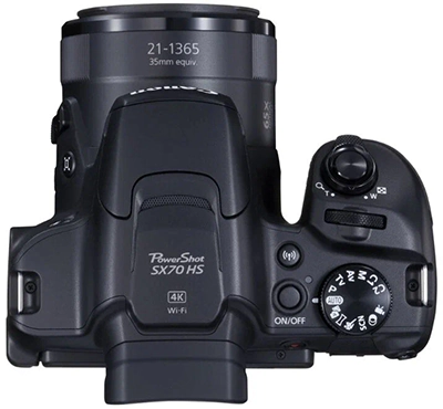 Canon PowerShot SX70 HS сверху