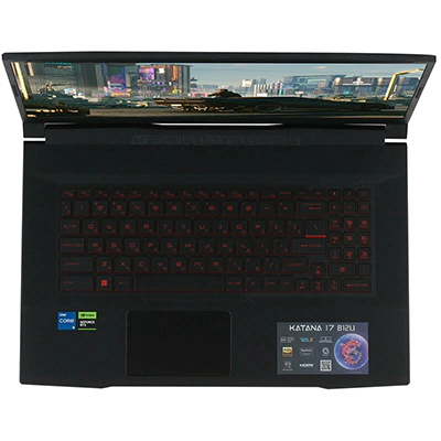 MSI GF76 B12UCX-1005XRU-sverhu MSI GF76 B12UCX-1005XRU сверху